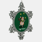 Veggie Weihnachten! Guinea Pig Juggling Sprouts Schneeflocken Zinn-Ornament (Links)