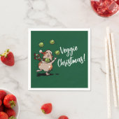Veggie Weihnachten! Guinea Pig Juggling Sprouts Serviette (Beispiel)