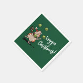 Veggie Weihnachten! Guinea Pig Juggling Sprouts Serviette (Ecke)