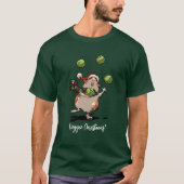 Veggie Weihnachten! Guinea Pig Juggling Sprouts T-Shirt (Vorderseite)