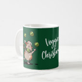 Veggie Weihnachten! Xmas Guinea Pig Juggling Sprou Kaffeetasse (Vorderseite Links)