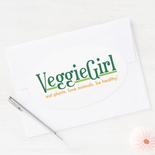 VeggieGirl-Sticker Ovaler Aufkleber (Umschlag)