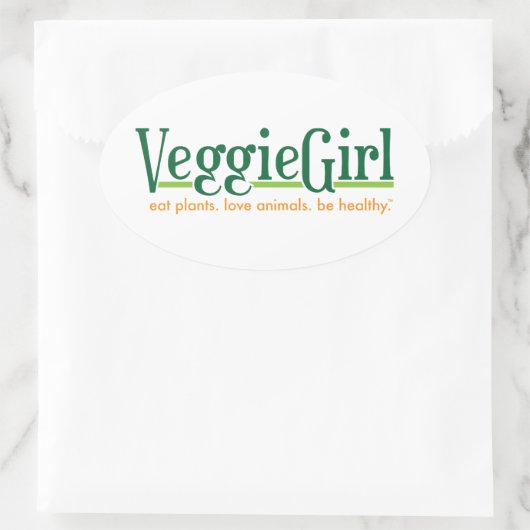 VeggieGirl-Sticker Ovaler Aufkleber (Tasche)