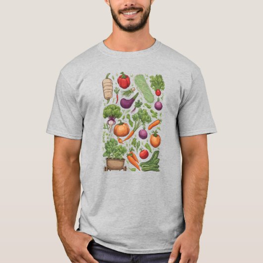 Veggies 19 Gartenarbeit, Geschenk, Gemüse, Gärtner T-Shirt (Vorderseite)