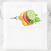 Veggies auf einer Gabel Rechteckiger Aufkleber (Tasche)