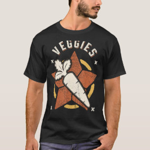 Veggies Carrot Vegetarian Vegan Vintag Retro Clas T-Shirt