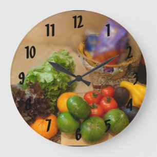 Veggies in Zahlen Buenos Aires w Große Wanduhr