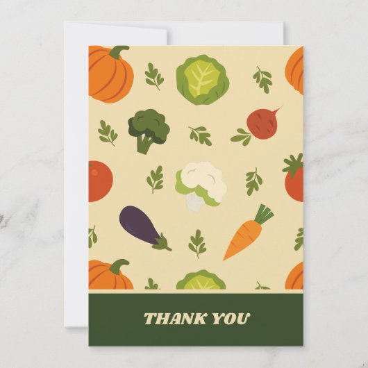 Veggies Pattern Dankeskarte (Vorderseite)