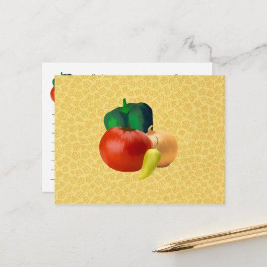 Veggies-Rezept-Karte Postkarte (Vorderseite/Rückseite Beispiel)