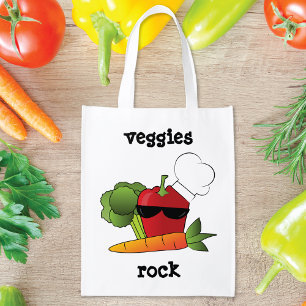 Veggies Rock Humorous Wiederverwendbare Einkaufstasche