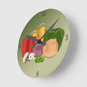 Veggies Round Clock Runde Wanduhr (Winkel)