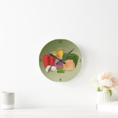 Veggies Round Clock Runde Wanduhr (Zuhause)