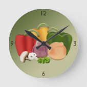 Veggies Round Clock Runde Wanduhr (Vorderseite)