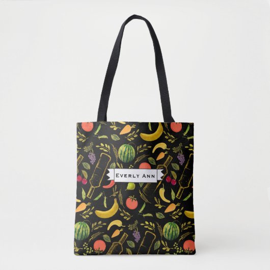 Veggies und Goldflaschen Feinschmecker Hipster Mus Tasche (Vorderseite)