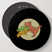Veggiesaurus Proud Vegan Vegetarian Dinosaurier Lo Button (Vorne & Hinten)
