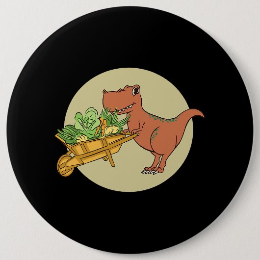 Veggiesaurus Proud Vegan Vegetarian Dinosaurier Lo Button (Vorderseite)