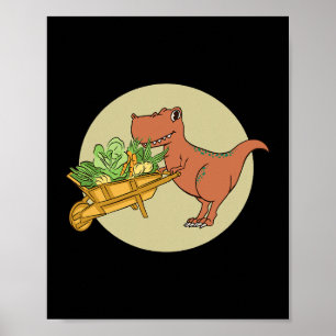 Veggiesaurus Proud Vegan Vegetarian Dinosaurier Lo Poster