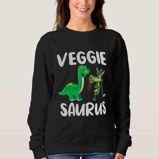 Veggiesaurus Vegetarian Dino No Meet Pflanze Based Sweatshirt (Vorderseite)