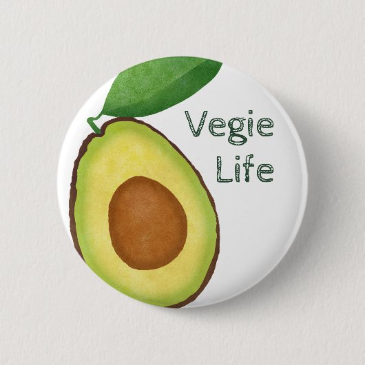 Vegie Leben AVOCADO Knopf Button (Vorderseite)