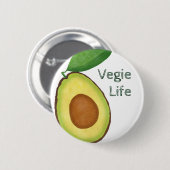 Vegie Leben AVOCADO Knopf Button (Vorne & Hinten)