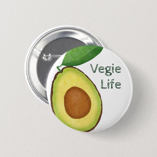 Vegie Leben AVOCADO Knopf Button (Vorne & Hinten)
