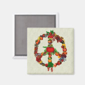 Vegie Peace Sign Magnet (Vorderseite/Rückseite)