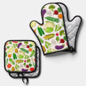 Vegis  ofenhandschuh & Topflappen-Set (Vorderseite/Rückseite)