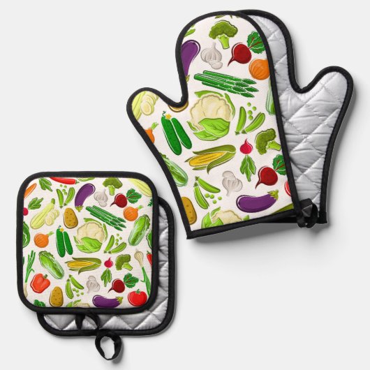 Vegis  ofenhandschuh & Topflappen-Set (Vorderseite/Rückseite)