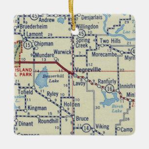 Vegreville AB Vintage Karte Keramikornament