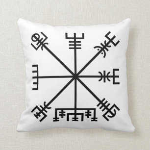 Vegvisier Viking Symbol Kissen