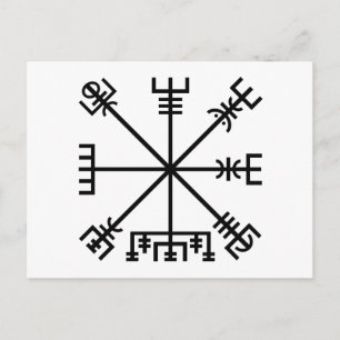 Vegvisier Viking Symbol Postkarte