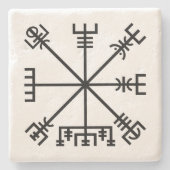 Vegvisier Viking Symbol Steinuntersetzer (Vorderseite)