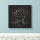 Vegvisir and Tree of life Yggdrasil Leinwanddruck (Insitu (Holzboden))