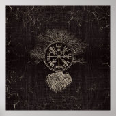 Vegvisir and Tree of life - Yggdrasil Poster (Vorne)