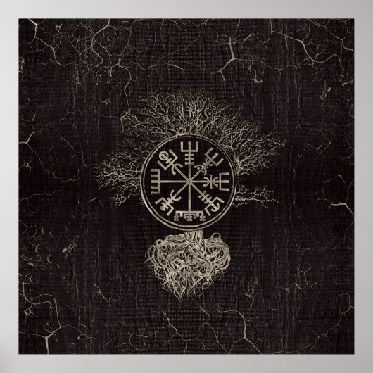 Vegvisir and Tree of life - Yggdrasil Poster (Vorne)