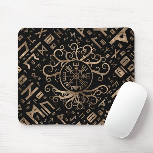 Vegvisir Baum des Lebens Yggdrasil und der Runen Mousepad (Mit Mouse)