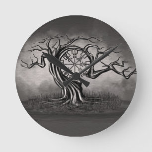 Vegvisir-Baum Runde Wanduhr