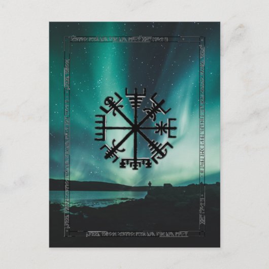 Vegvisir Compass/Wayfinder Viking Rune Postkarte (Vorderseite)