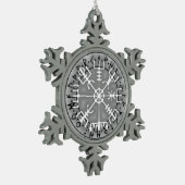 Vegvísir Isländisch Magischer Amuletstave Schneeflocken Zinn-Ornament (Links)