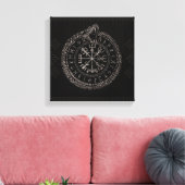 Vegvisir mit Ouroboros und Runen Leinwanddruck (Insitu (Wohnzimmer))
