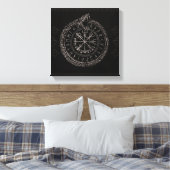 Vegvisir mit Ouroboros und Runen Leinwanddruck (Insitu (Schlafzimmer))