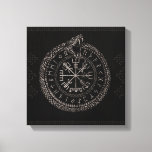 Vegvisir mit Ouroboros und Runen Leinwanddruck<br><div class="desc">Vegvisir mit Ouroboros und Runen</div>