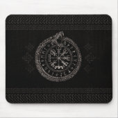 Vegvisir mit Ouroboros und Runen Mousepad (Vorne)