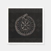 Vegvisir mit Ouroboros und Runen Serviette (Vorderseite)