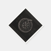 Vegvisir mit Ouroboros und Runen Serviette (Ecke)