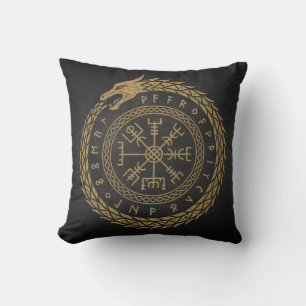Vegvisir Nordische Schlange Runenkreis-Design Kissen