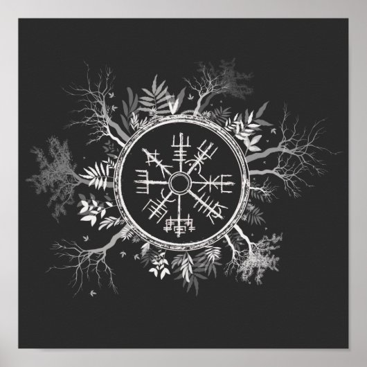 Vegvisir Norse Viking Compass Poster (Vorne)