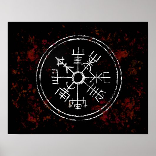 Vegvisir Norse Viking Compass Poster (Vorne)