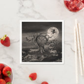 Vegvisir Tree Moon Landschaft - Sepia Serviette (Beispiel)