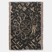 Vegvisir Tree of life Yggdrasil and Runes Decke (Vorderseite Vertikal)